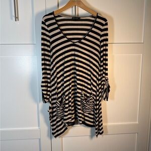 Ella Moss Black and Cream Striped Tunic